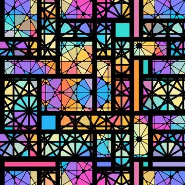 Vector seamless mosaic art pattern. Art mosaic background. Stock Illustration