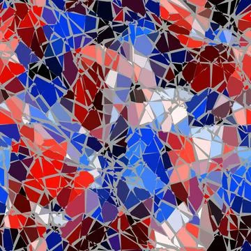 Vector seamless mosaic art pattern. Art mosaic background. Stock Illustration