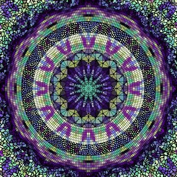 Vector seamless mosaic art pattern. Art background. Mandala image Illustrazione stock