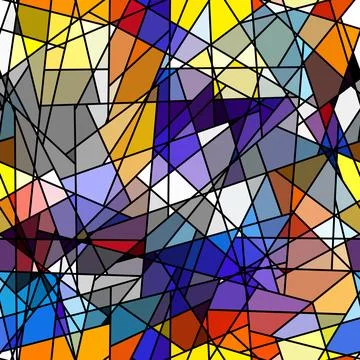 Vector seamless mosaic art pattern. Art background. Stock Illustration