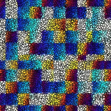 Vector seamless mosaic art pattern. Art background. Stock Illustration
