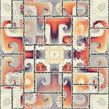 Vector seamless mosaic art pattern. Art background. 스톡 일러스트