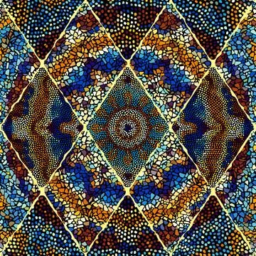 Vector seamless mosaic art pattern. Art background. Stock Illustration