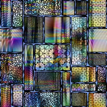 Vector seamless mosaic art pattern. Art background. Stock Illustration