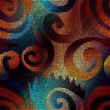 Vector seamless mosaic art pattern. Art background. Stock Illustration