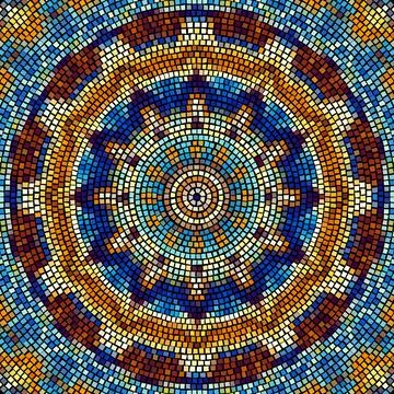 Vector seamless mosaic art pattern. Art background. 스톡 일러스트
