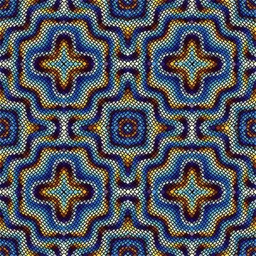 Vector seamless mosaic art pattern. Art background. Stock Illustration