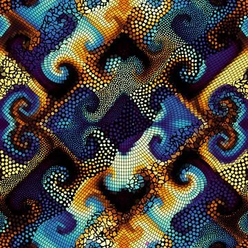 Vector seamless mosaic art pattern. Art background. 库存插图