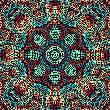 Vector seamless mosaic art pattern. Art background. Mandala image Illustrazione stock