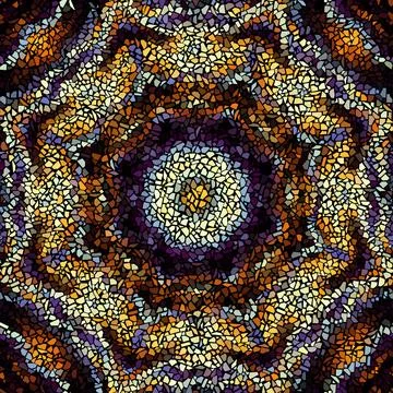 Vector seamless mosaic art pattern. Art background. Mandala image Illustrazione stock