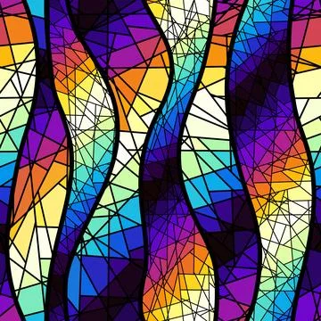 Vector seamless mosaic art pattern. Art background. 스톡 일러스트