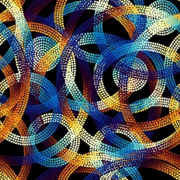 Vector seamless mosaic art pattern. Art background. 스톡 일러스트