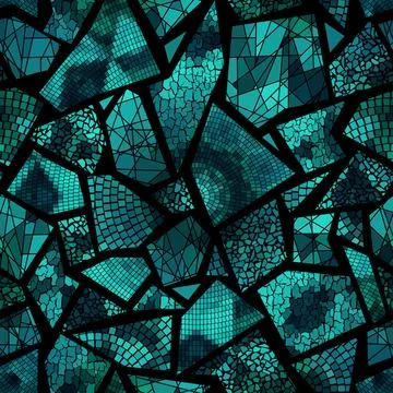 Vector seamless mosaic art pattern. Art background. 库存插图