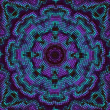 Vector seamless mosaic art pattern. Art background. Mandala image 库存插图