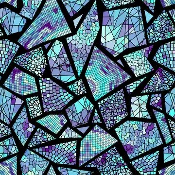 Vector seamless mosaic art pattern. Art background. Stock Illustration