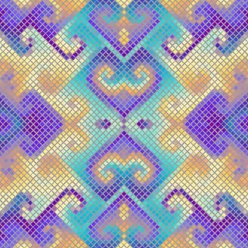 Vector seamless mosaic tile pattern. Ceramic tiles background. Vector pattern Stock Illustration