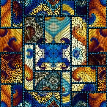 Vector seamless mosaic tile pattern. Ceramic tiles background. Stock Illustration