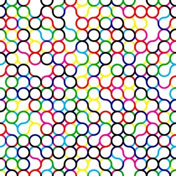 Vector Seamless Multicolor Circles Grid Pattern 스톡 일러스트