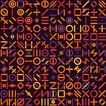 Vector Seamless Multicolor Geometric Line Random Shapes Grid Pattern Illustrazione stock