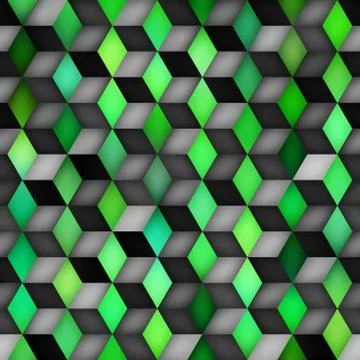 Vector Seamless Multicolor Gradient Cube Shape Rhombus Grid Geometric Pattern Illustrazione stock