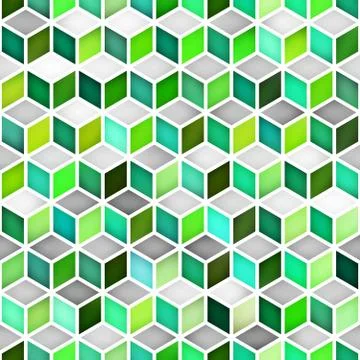 Vector Seamless Multicolor Gradient Cube Shape Rhombus Grid Geometric Pattern Illustrazione stock