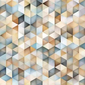 Vector Seamless Multicolor Gradient Triangle Shape Grid Geometric Pattern Stock Illustration