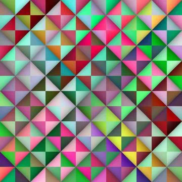 Vector Seamless Multicolor Gradient Triangle Tiles Geometric Pattern イラスト素材