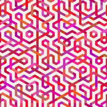 Vector Seamless Multicolor Irregular Lines Pattern Illustrazione stock