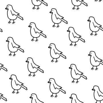 Vector seamless New Year's pattern with birds.Festive and Christmas Stock Illustration