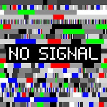 Vector Seamless No Signal Broken TV Digital Glitch Distortion Pattern Stock Illustration