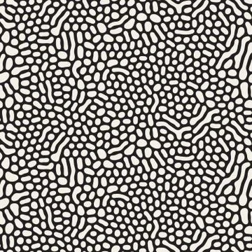 Vector Seamless Organic Rounded Jumble Lines Retro Pattern Stock Illustration