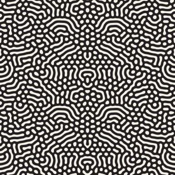 Vector Seamless Organic Rounded Jumble Lines Retro Pattern イラスト素材