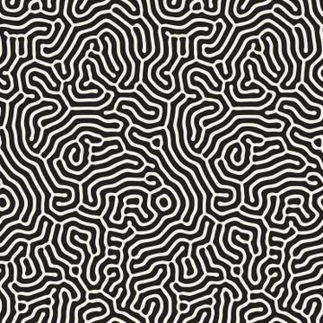 Vector Seamless Organic Rounded Line Maze Coral Pattern イラスト素材