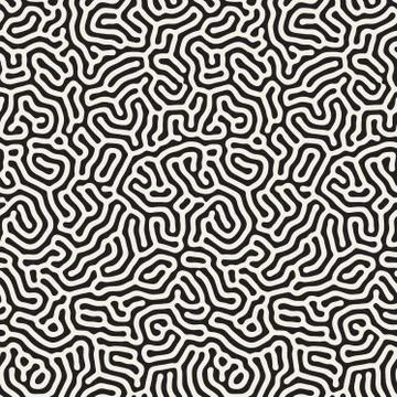 Vector Seamless  Organic Rounded Lines Maze Coral Pattern Stockillustratie