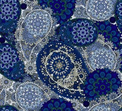 Vector Seamless Oriental Pattern. Colorful Paisley Illustrazione stock