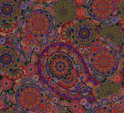 Vector Seamless Oriental Pattern. Colorful Paisley Stock Illustration