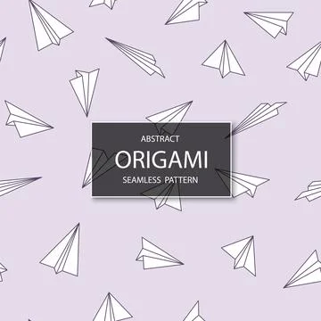 Vector seamless origami paper pattern with geometric planes. Decorative delicate Stock Illustration