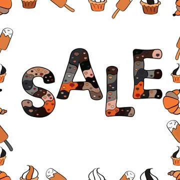 Vector. Seamless. Original poster for discount. Best sale banner. Bright abstrac Stock Illustration