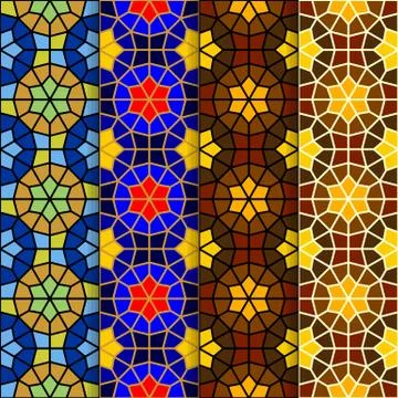 Vector seamless ornamental eastern pattern set illustration Illustrazione stock