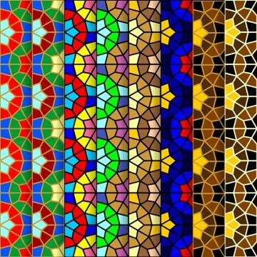 Vector seamless ornamental eastern pattern set illustration 스톡 일러스트