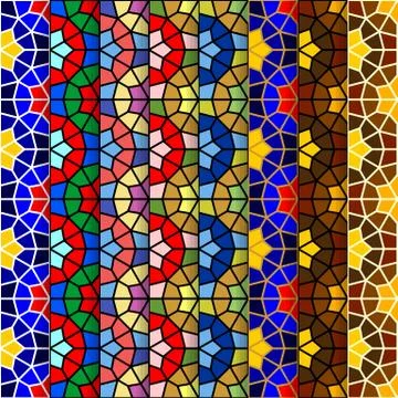 Vector seamless ornamental eastern pattern set illustration イラスト素材