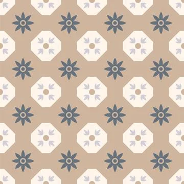 Vector seamless ornamental geometric pattern - beige design. Elegant repeatable Stock Illustration