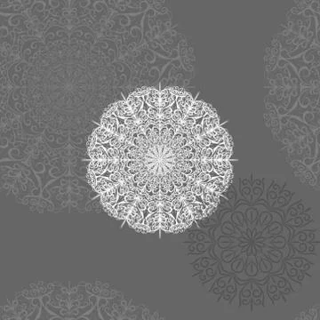 Vector seamless ornamental lace pattern. Mandala. Stock Illustration