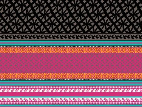 Vector seamless ornamental pattern. Ornamental border. Fashion style. Desig.. Stock Illustration