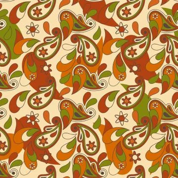 Vector seamless pailey background Stock Illustration