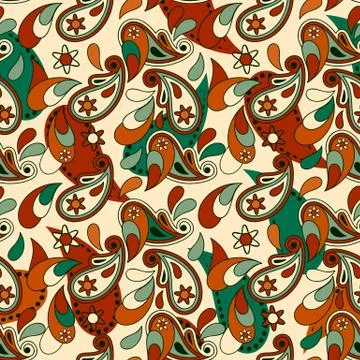 Vector seamless pailey background Stock Illustration