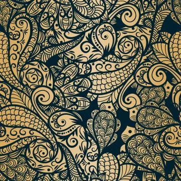 Vector seamless paisley background Stock Illustration