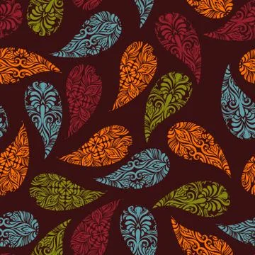 Vector seamless paisley pattern Stock Illustration