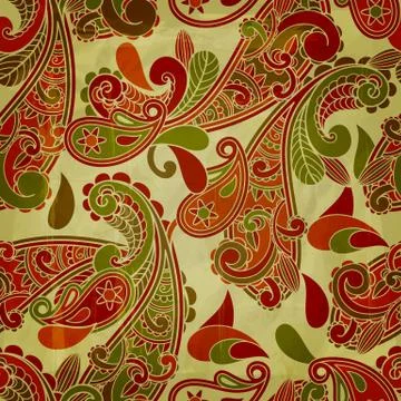 Vector seamless paisley pattern Stock Illustration