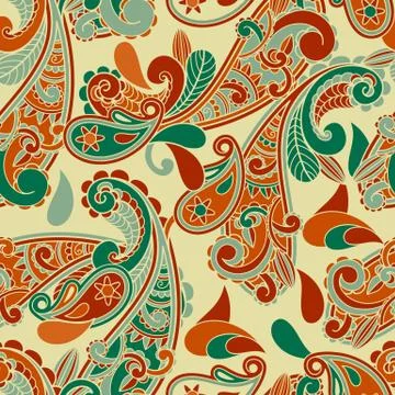 Vector seamless paisley pattern Stock Illustration